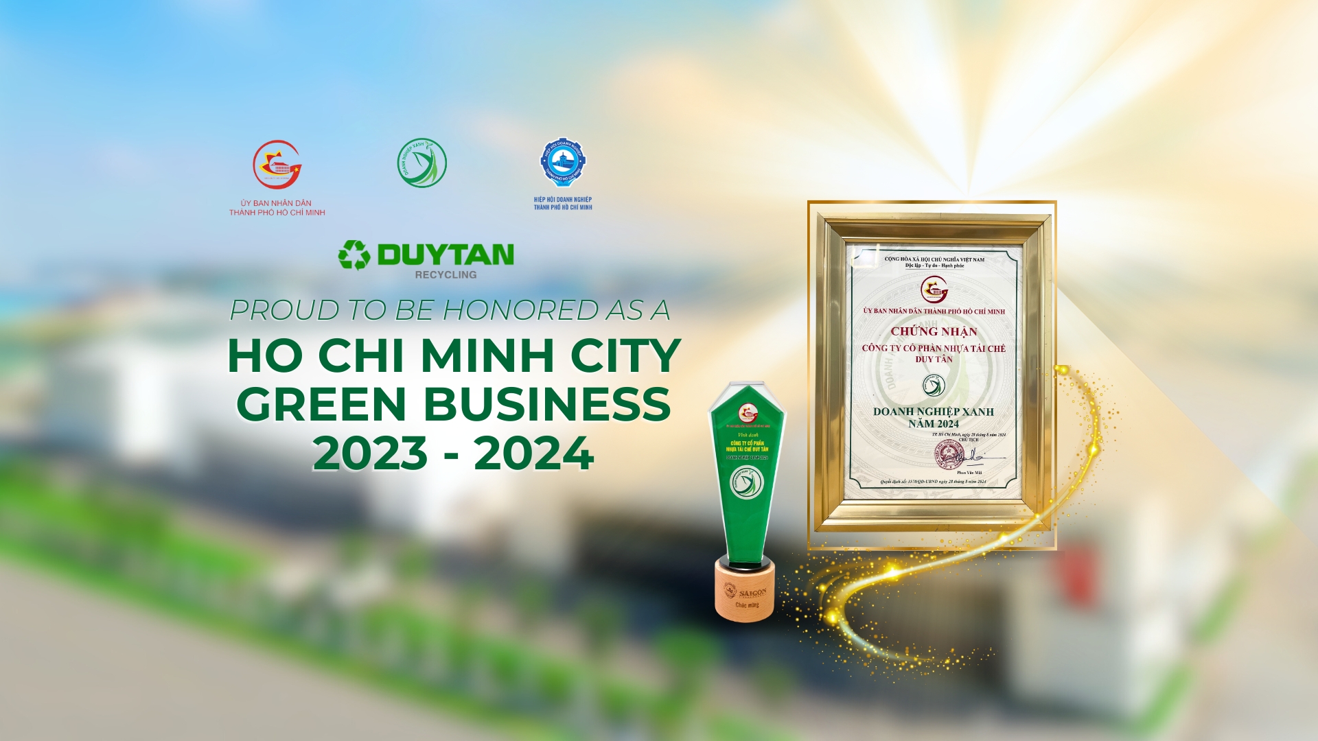 DUYTAN RECYCLING RECEIVES THE GREEN BUSINESS AWARD OF HO CHI MINH CITY 2024